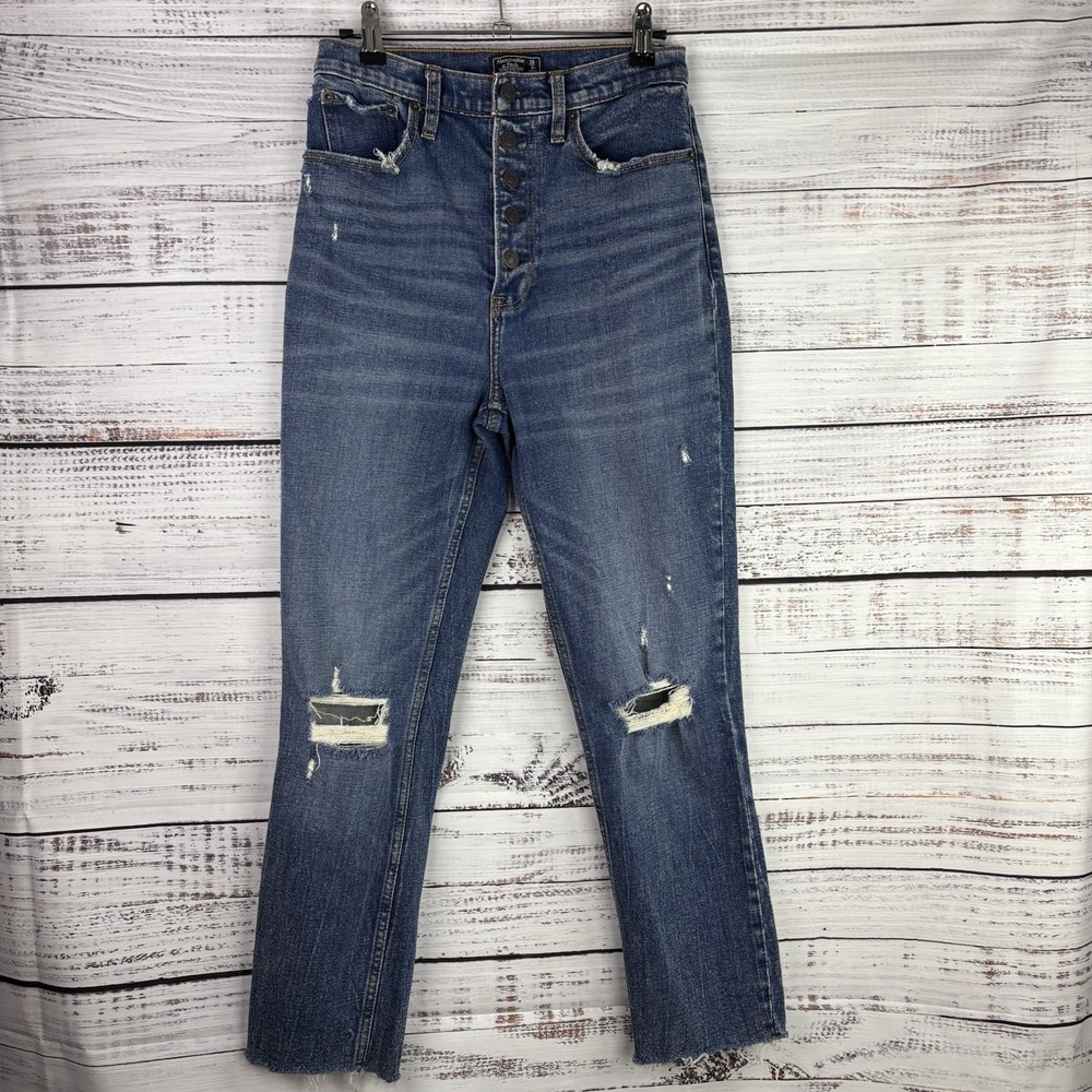 Abercrombie & Fitch Jeans Size 26/2R Women's Ultra High Rise Mom Jean Raw hem